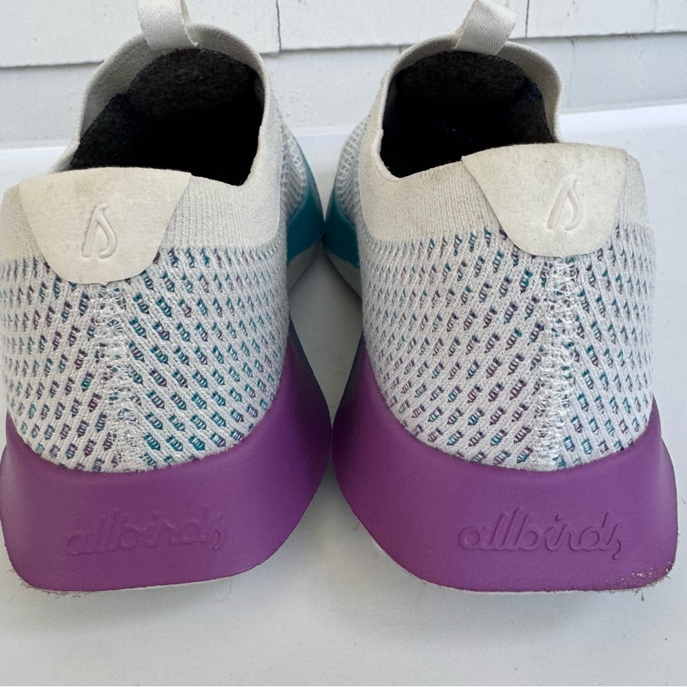 Allbirds Tree Dasher Relay Sneakers White Blue Purple size 9 - Picture 10 of 11